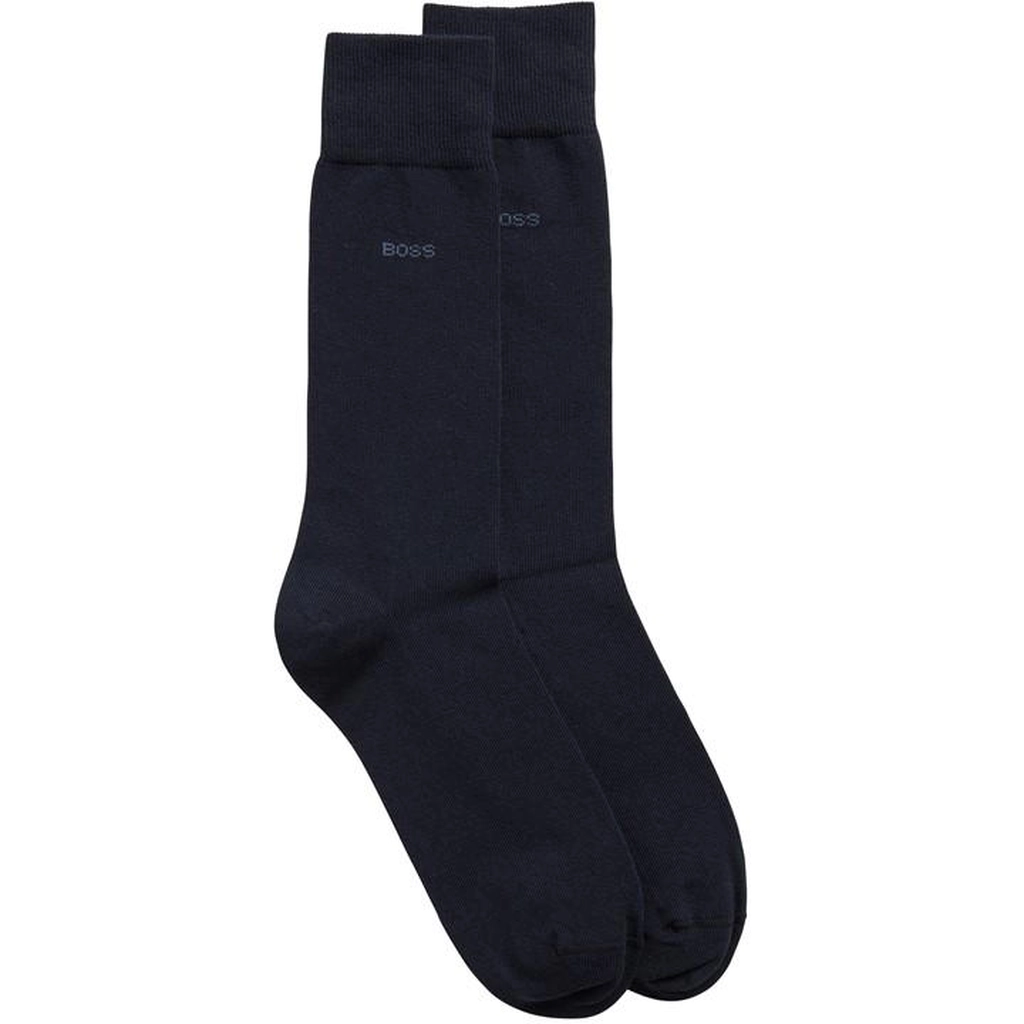 Hugo Boss Men's 2 Pack Plain Crew Socks - Blue